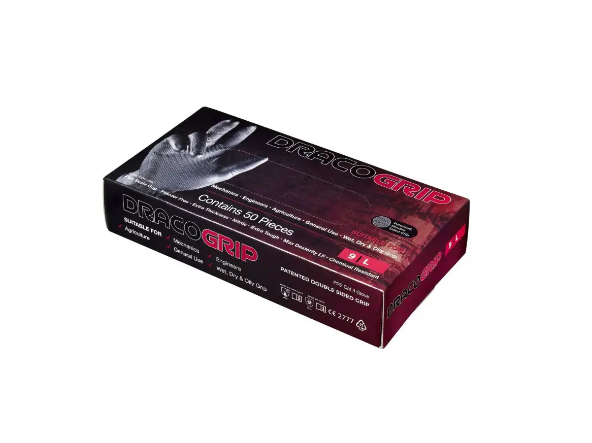 50 x Black Nitrile Gloves - Different sizes available
