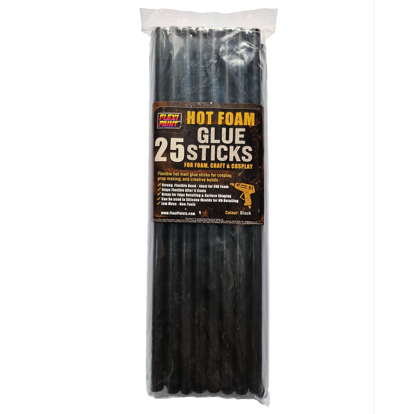 Black Hot Foam Glue Sticks for Cosplay HD Foam & Craft Foams by Flexi Paint™