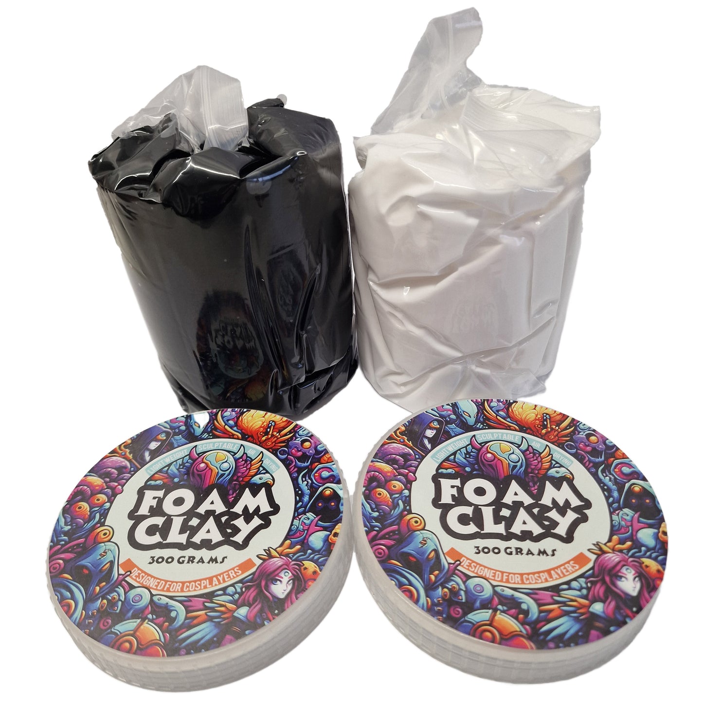 Foam Clay for Modelling & Sculpting - 300g - Black & White