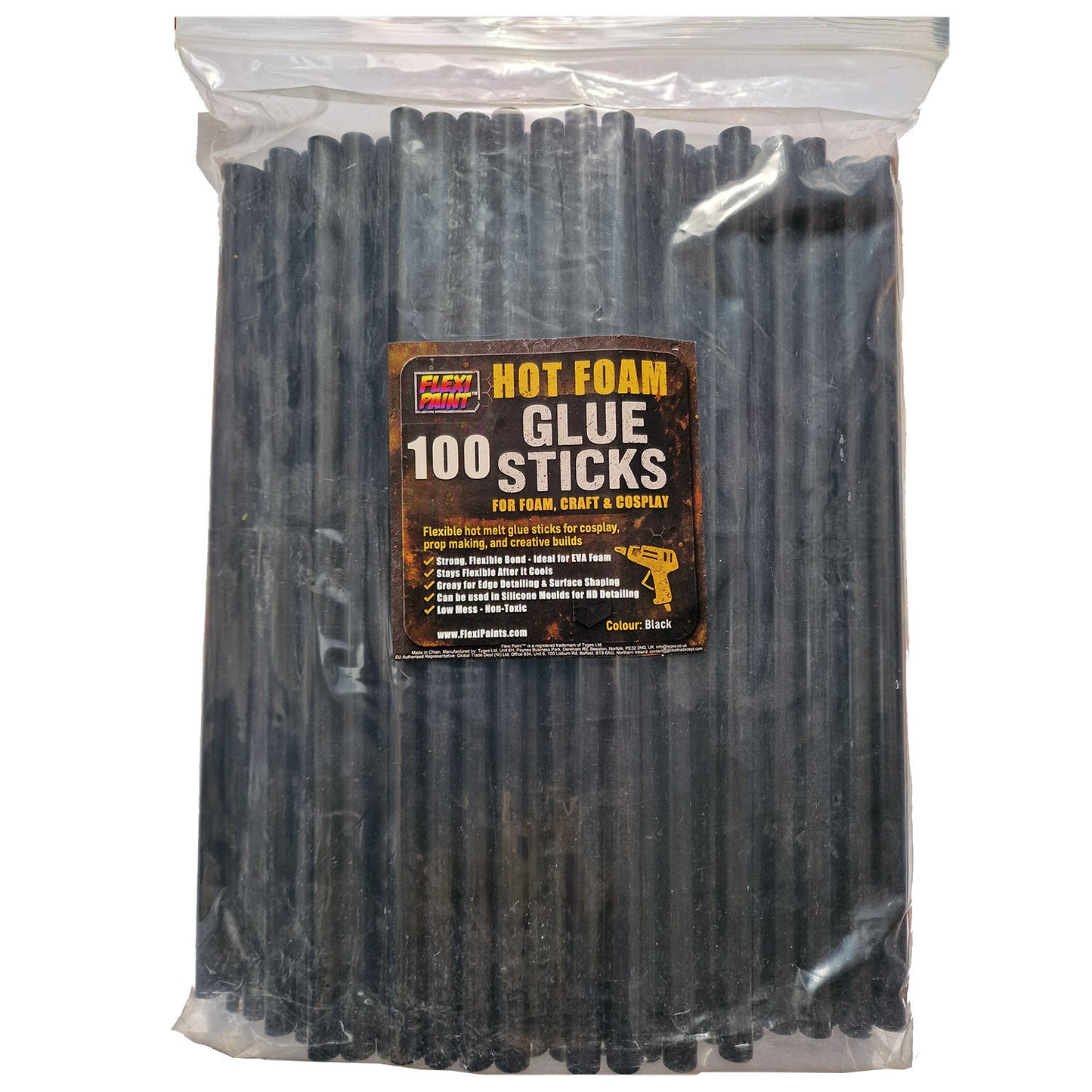 Black Hot Foam Glue Sticks for Cosplay HD Foam & Craft Foams by Flexi Paint™
