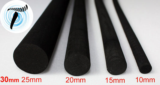 Foam Dowel Rods for Detailing & Embellishments - 1m Length, 10-30mm Thicknesses